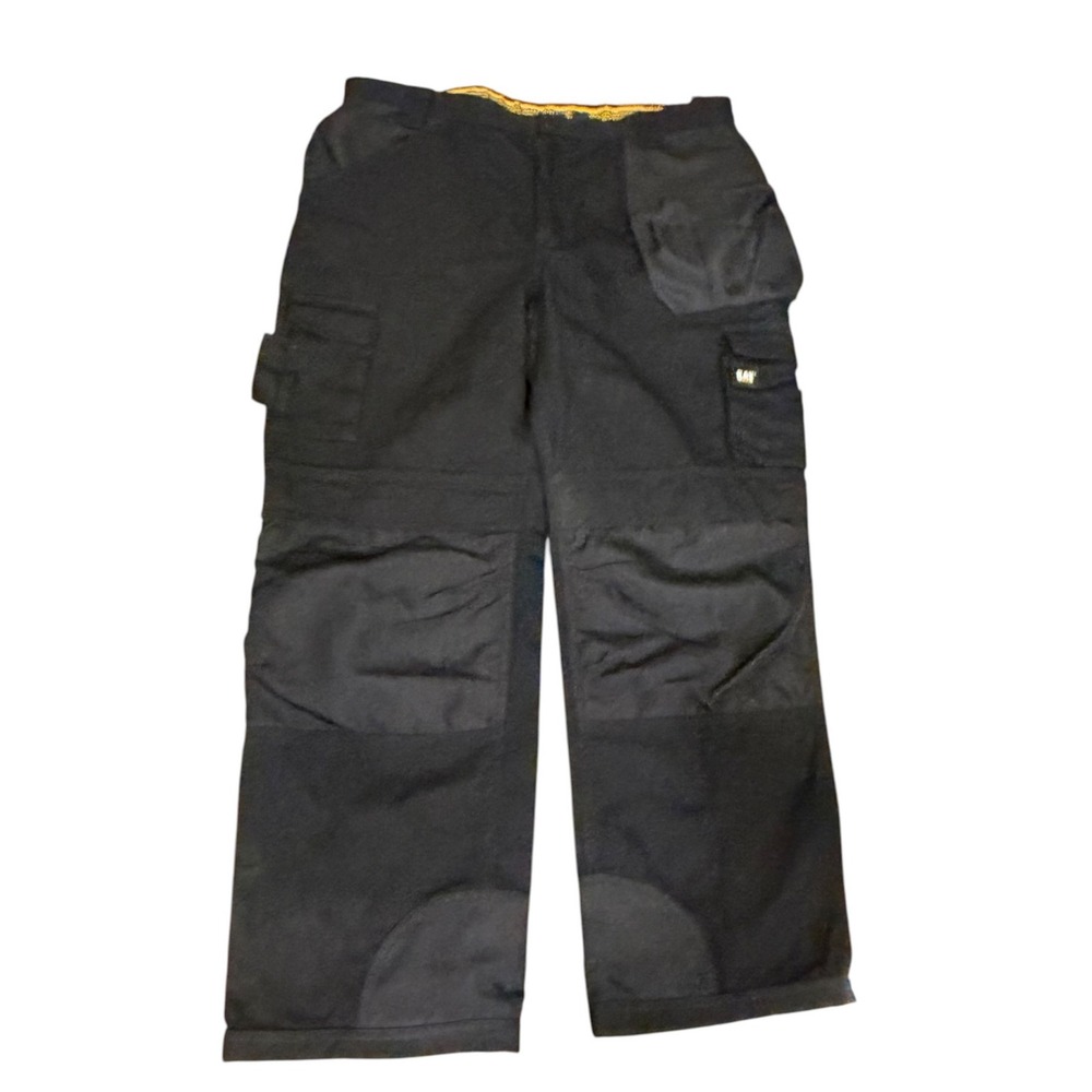 CAT Caterpillar Mens Black Workwear Redefined Cargo Pants Reinforced Knee 40x32